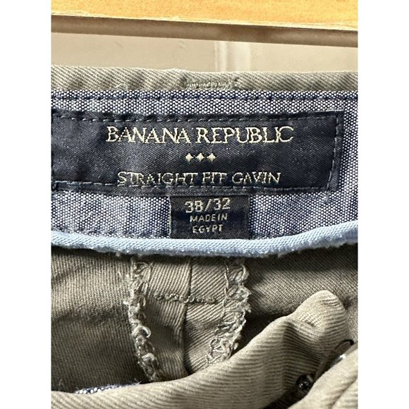 Banana Republic Mens Straight Fit Gavin Pants 38x32 Chinos Trousers Khaki Brown - Picture 4 of 5